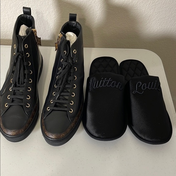 Reserved Cole bundle Black High-Top Stellar boots black lv slippers Sz 41 - Picture 2 of 10